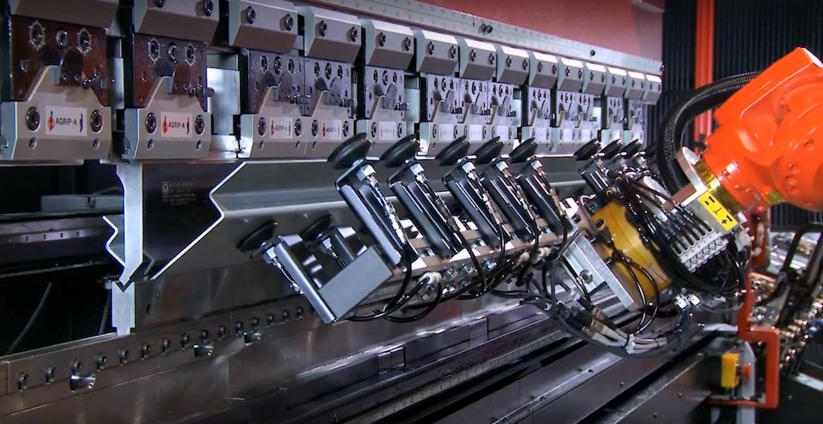 robotic press brake at AJ MFG. Automated Bending System Delivers High Precision 24/7