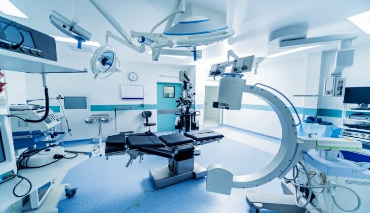 picture of a surgery room intricately outfitted with high-tech machines