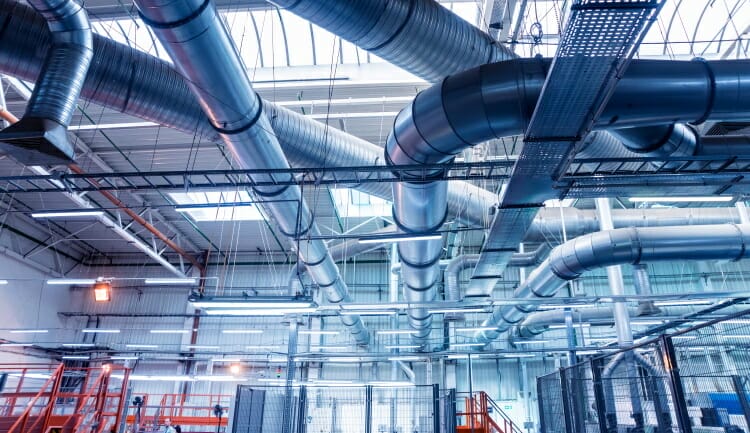 air distribution system for commercial building