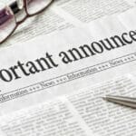 announcement in newspaper