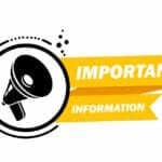 Megaphone with Important information speech bubble banner.