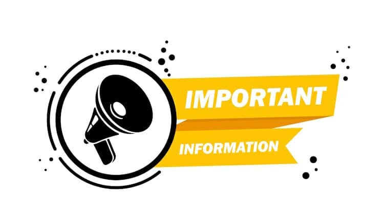 Megaphone with Important information speech bubble banner.