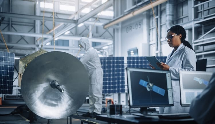 scientist in aerospace facility