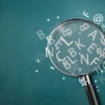 magnifying glass with clipart letters