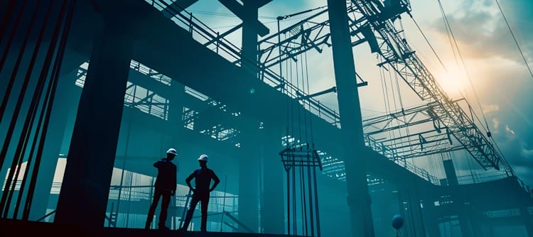 construction and engineer team at job site