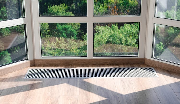 return grille next to window