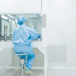 worker in cleanroom
