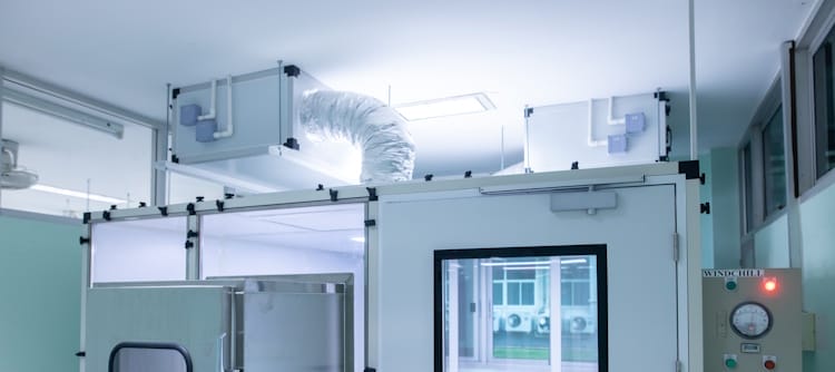air filtration system outside cleanroom