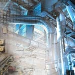 mechanical engineer with air distribution drawing