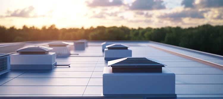 hvac system on business roof