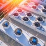 hvac system on top of commercial building