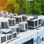 hvac system on roof of commercial building