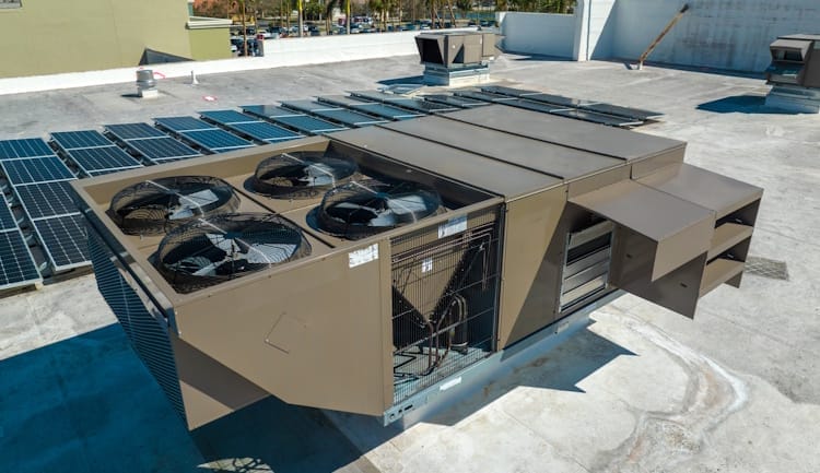 commercial hvac system on roof