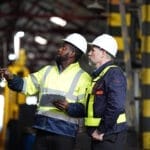 engineering team checking products