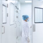 Scientist in cleanroom