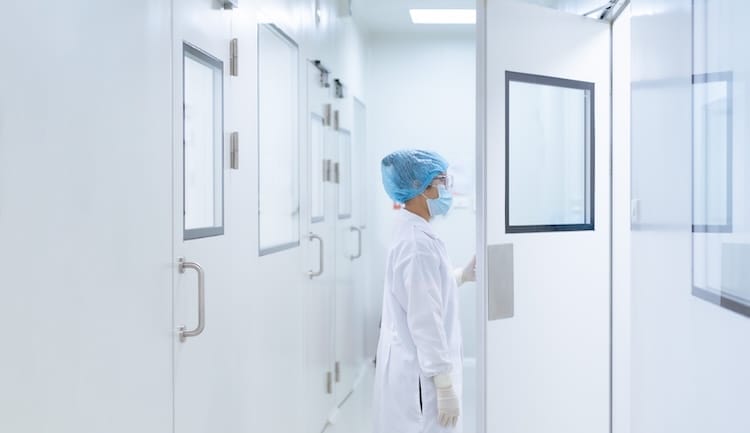 Scientist in cleanroom